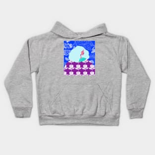 Blue Wallpaper Girl Kids Hoodie